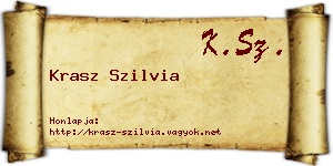 Krasz Szilvia névjegykártya